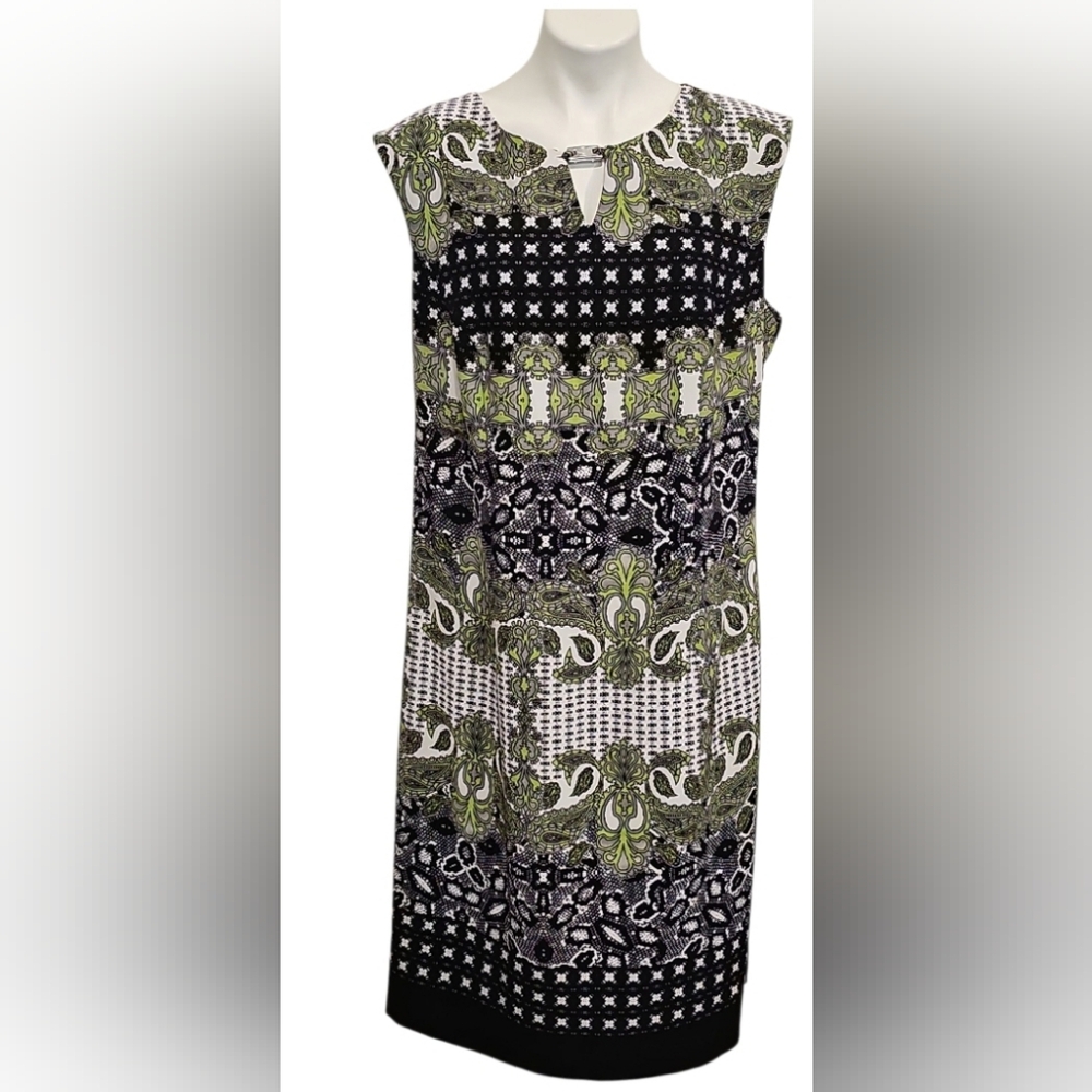 Chic Black and Green Midi Dress